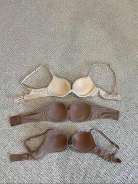 SKIMS Trio of Nude & Brown Smooth T-Shirt Bras
